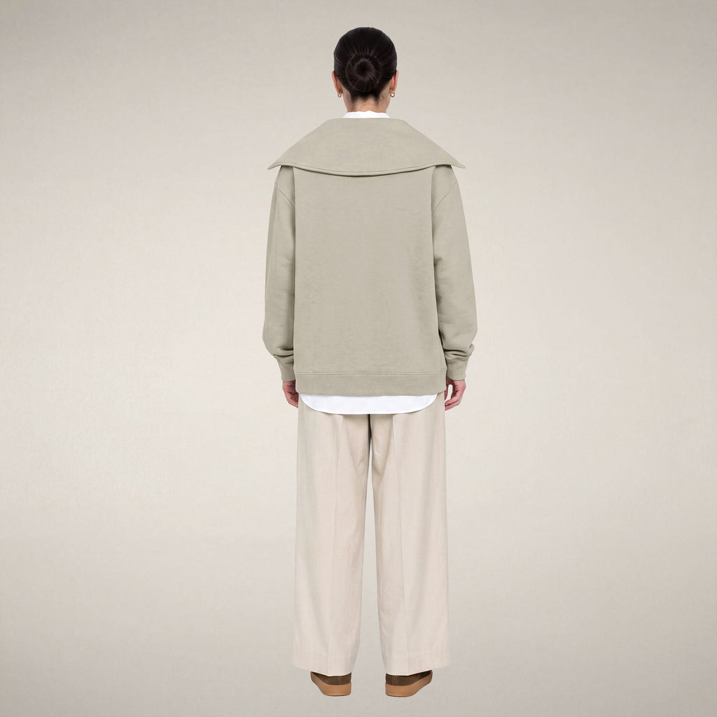Women's Half-Zip Top Hinata in Rainy Beige