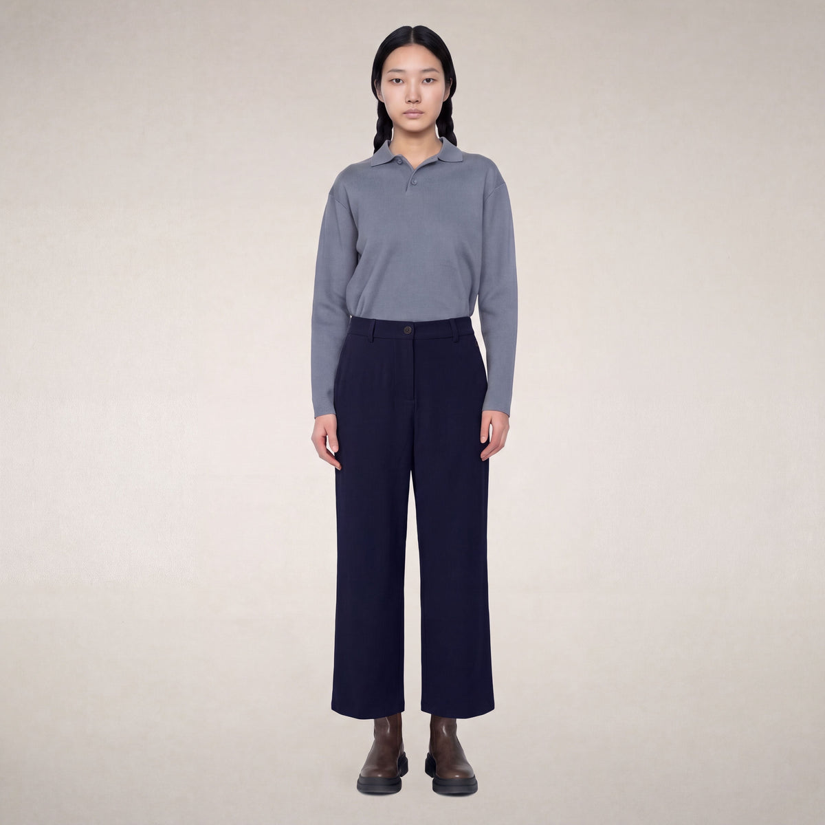 Pantalones chinos Gita para mujer en azul marino