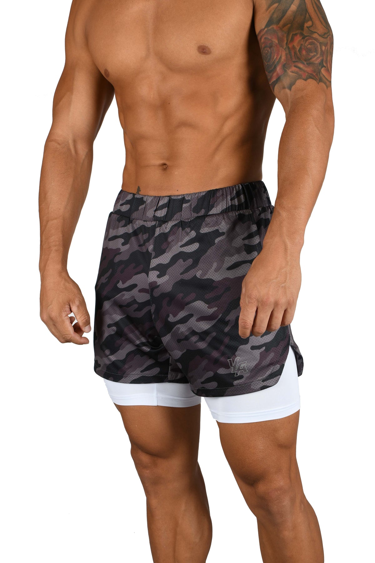 105 Compression Shorts 2.0 - Black Camo/White / Small