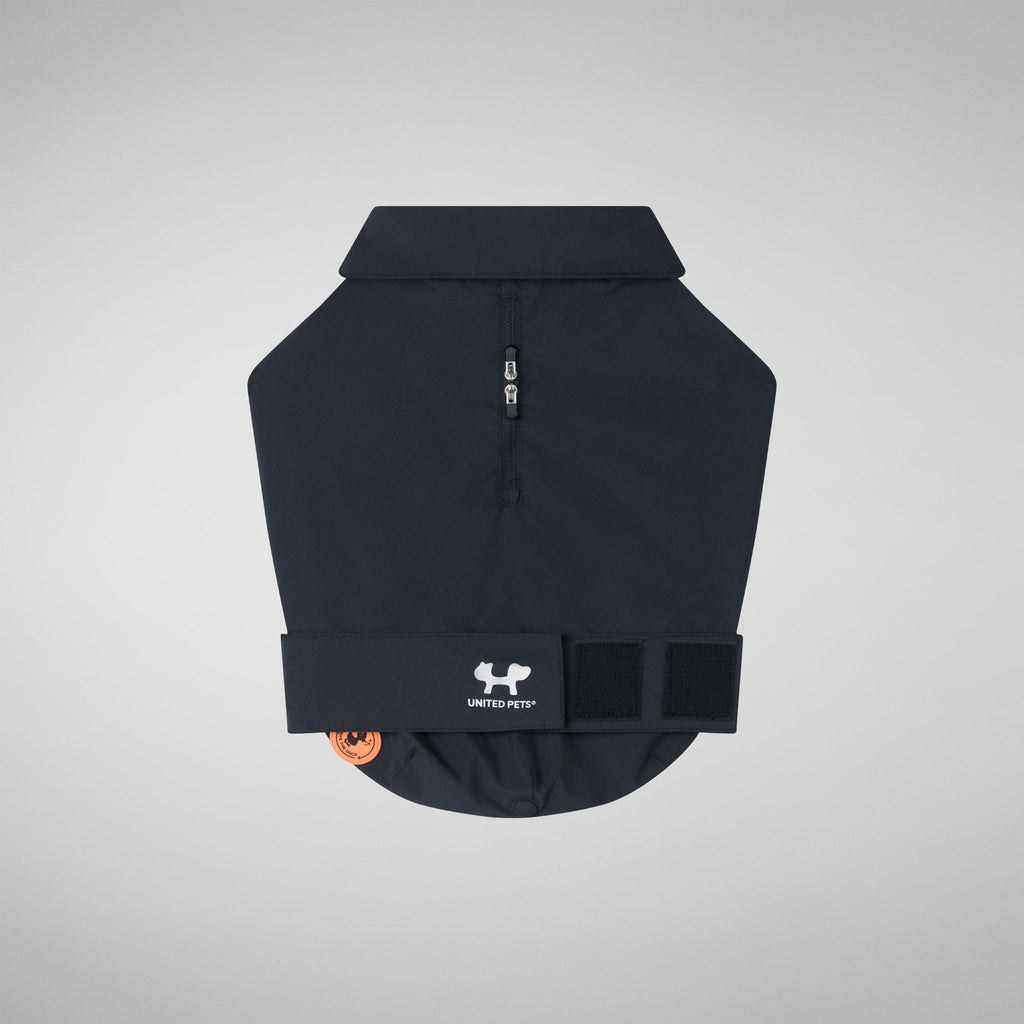 Unisex dog vest Rex in black and lining green