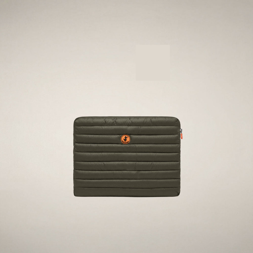 Unisex Quilted Laptop Holder Vesta in Snake Green