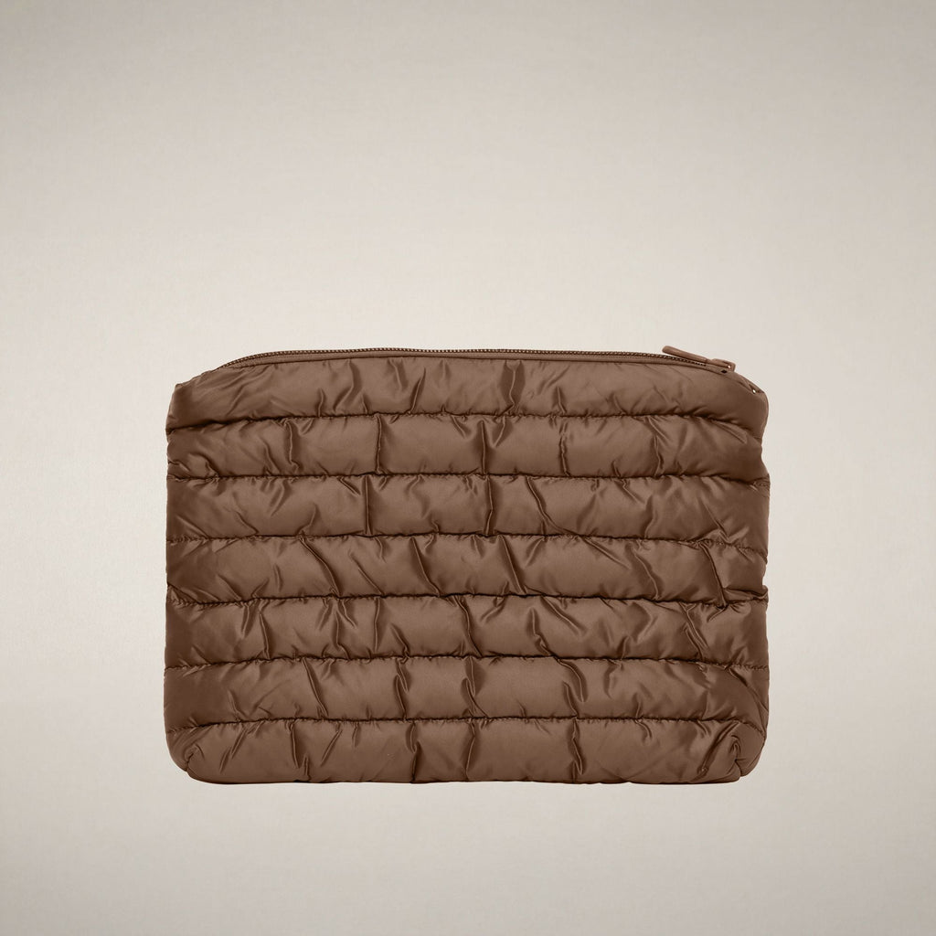 Unisex Quilted Pouch Thalassa in Noisette Brown