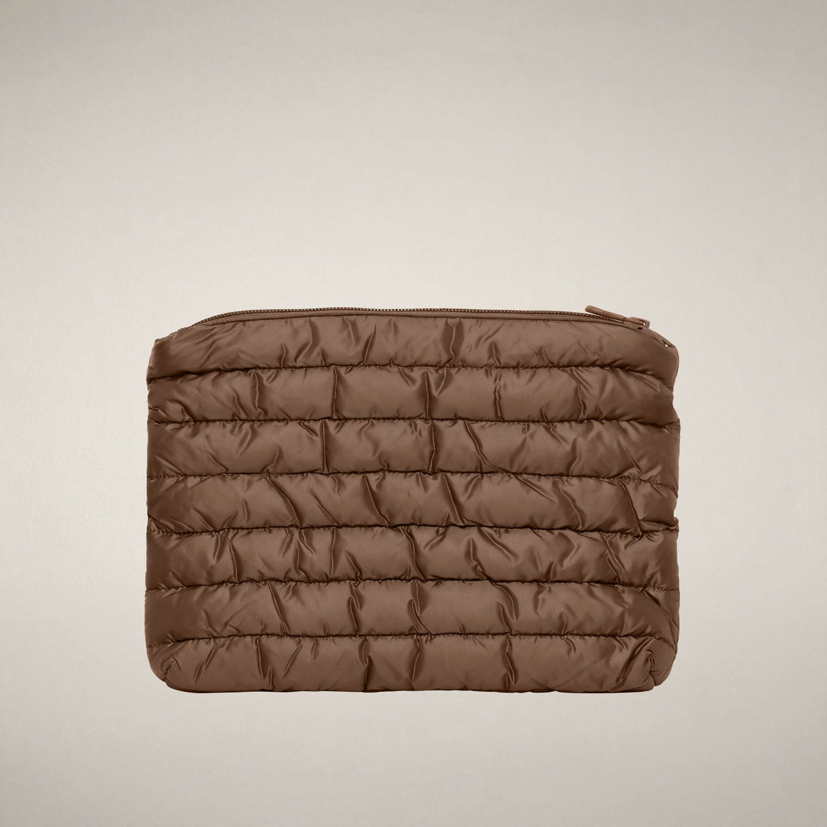 Unisex Quilted Pouch Thalassa in Noisette Brown