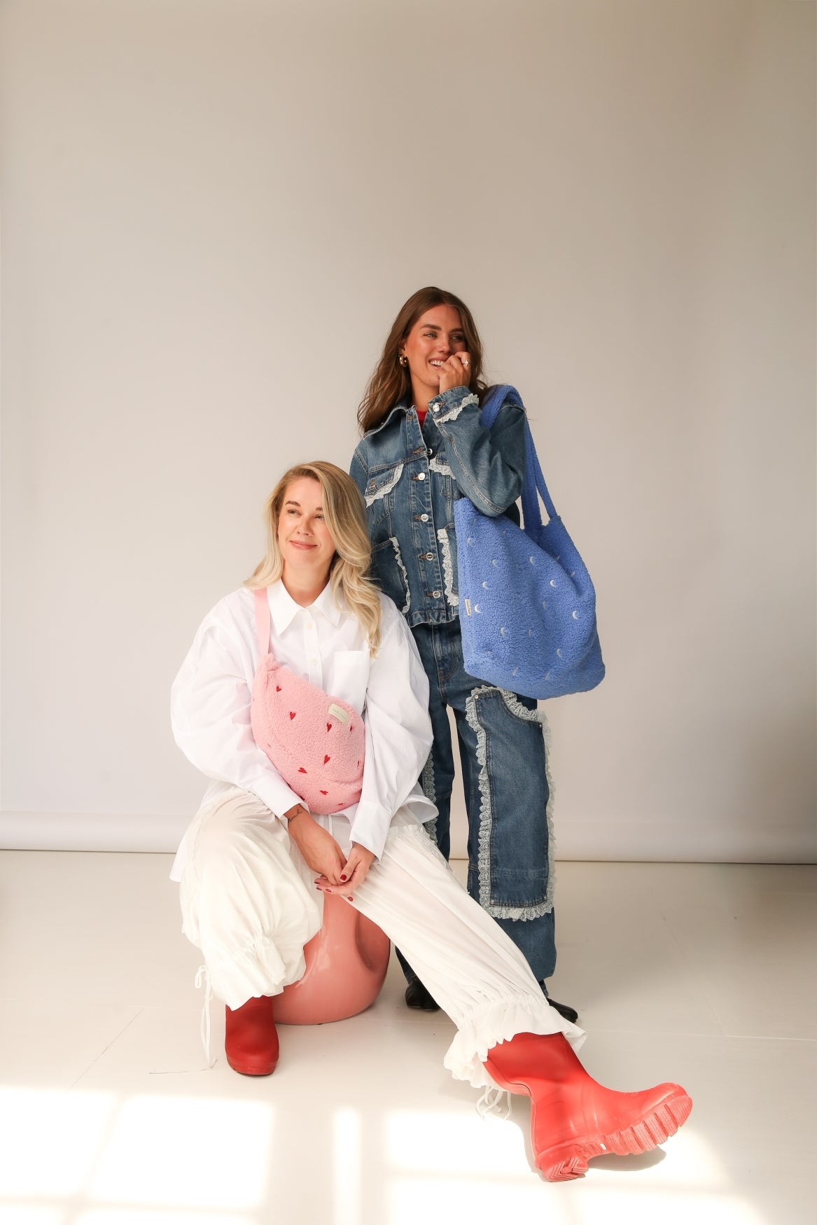 Teddy Mom Bag | Light Blue Moon