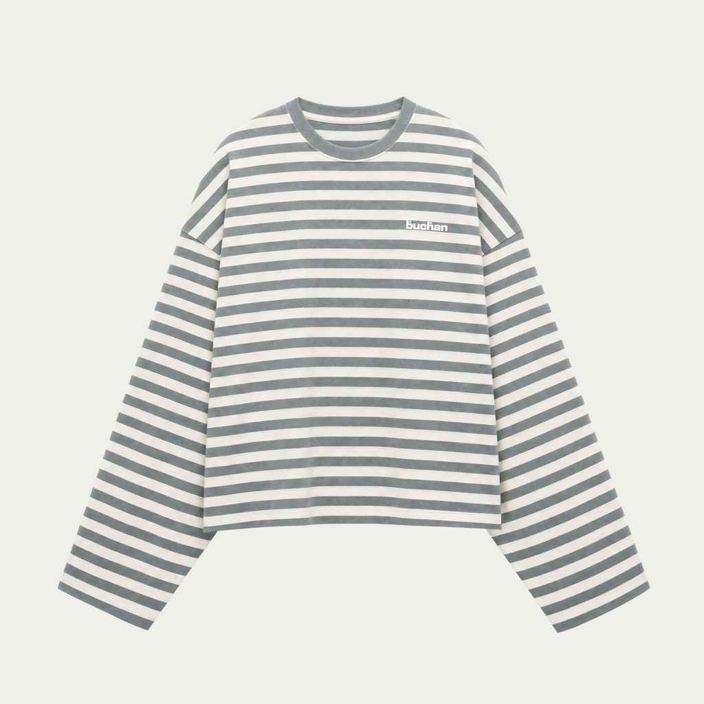 Striped Long Sleeve Shirt - Turquoise