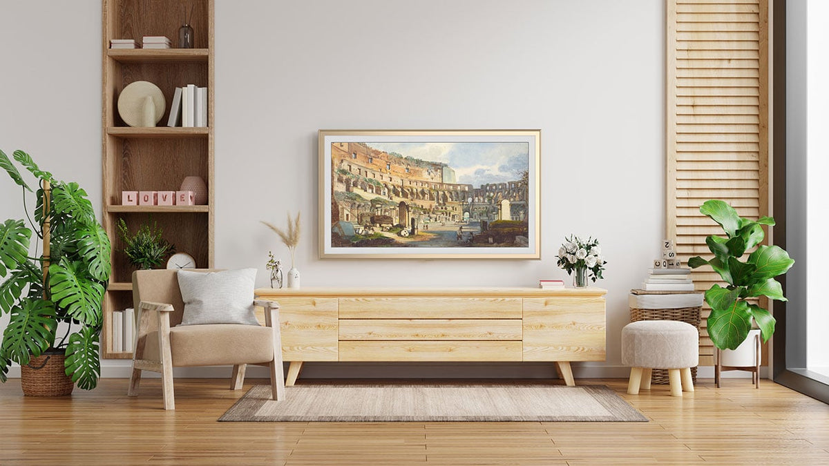 Frame My TV Samsung The Frame  65" Alloy Scoop Frame In Pale Gold - FRM-AL-SC-GLD-65 - image 3