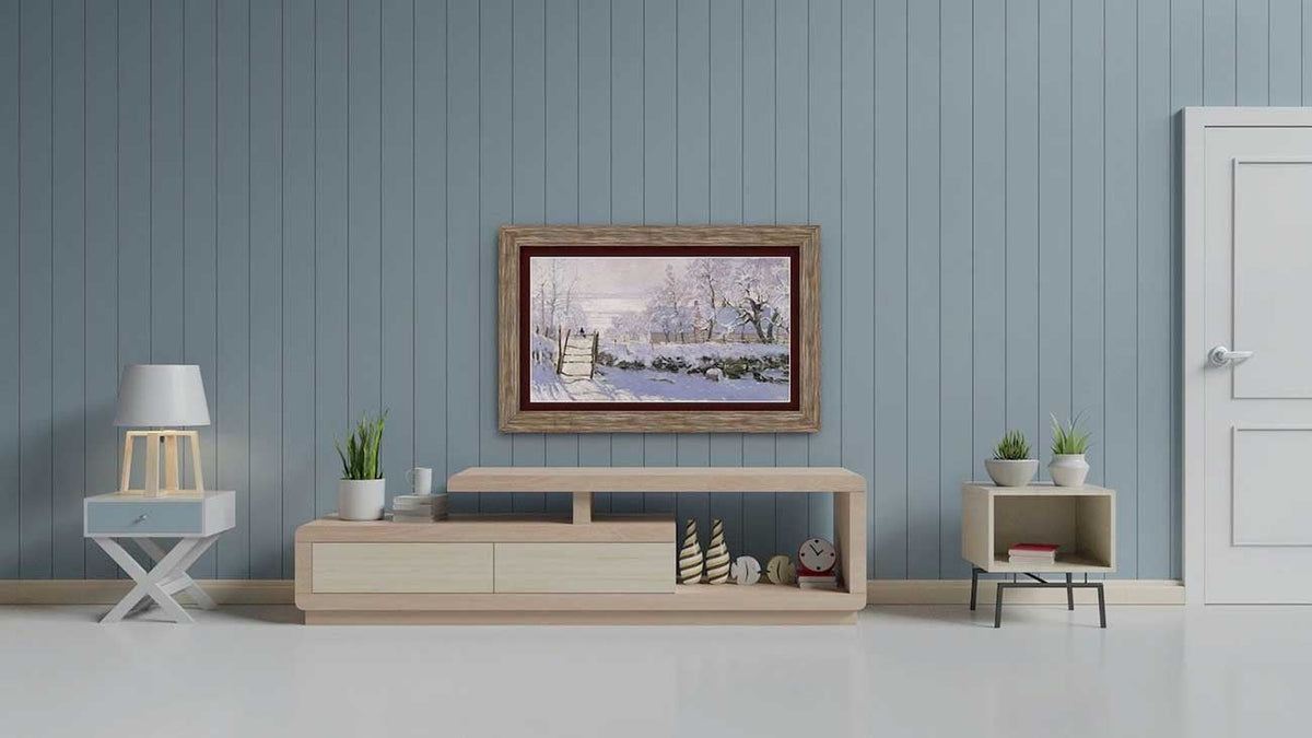 Frame My TV Samsung The Frame  98" Premiere Frame In Distressed Barnwood - FRM-SF-D4130-98-2026 - image 3