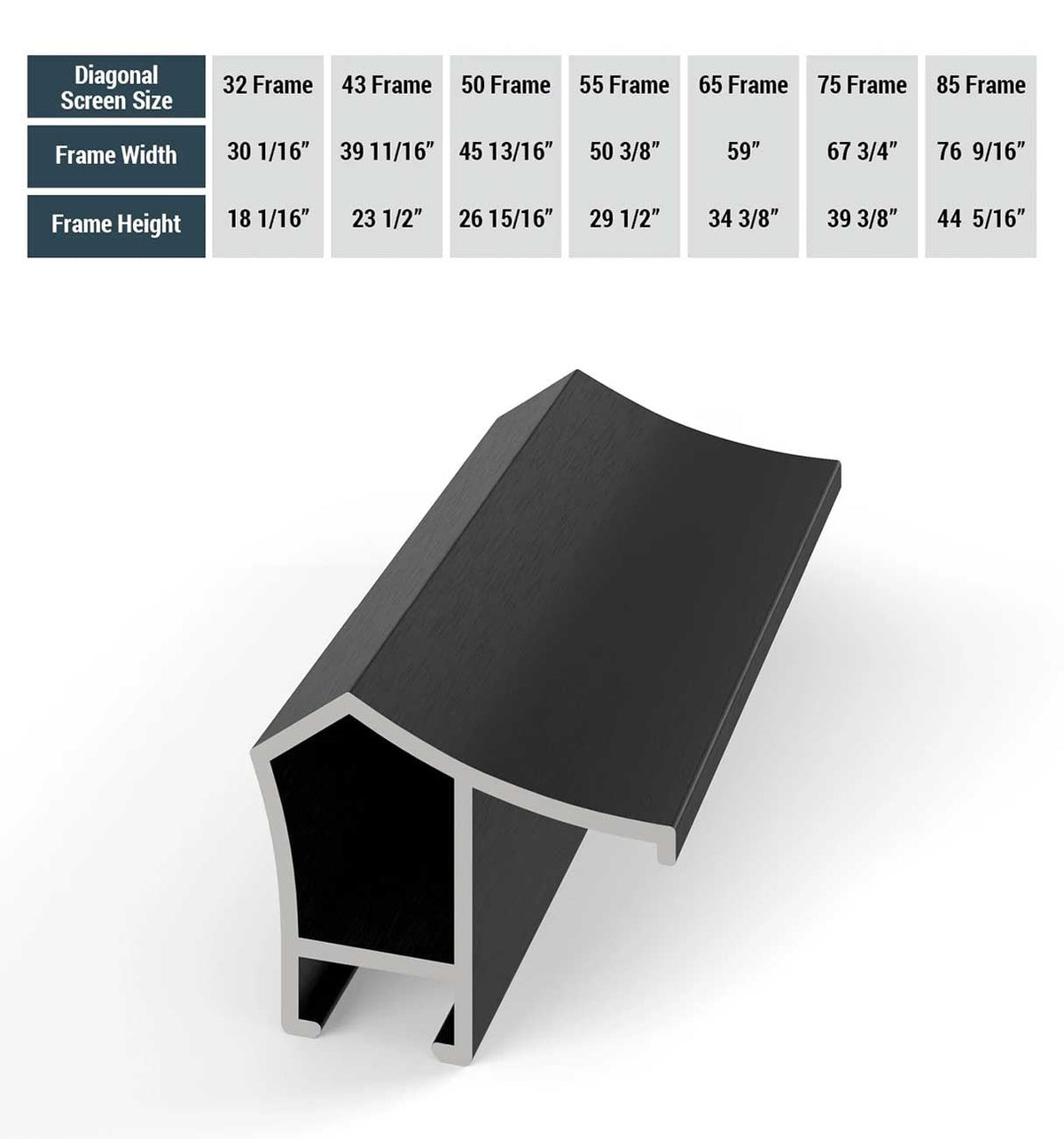 Frame My TV Samsung The Frame  32" Alloy Prismatic Frame In Anodized Black - FRM-AL-PR-BLK-32 - image 5