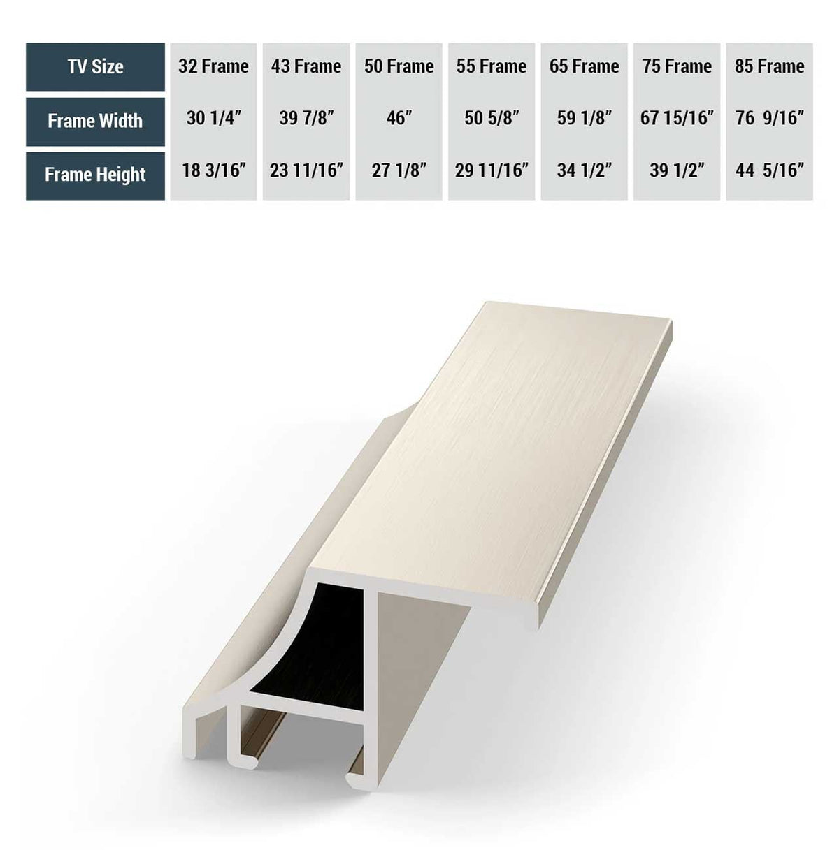 Frame My TV Samsung The Frame  50" Alloy Scoop Frame In German Silver - FRM-AL-SC-GSL-50 - image 5