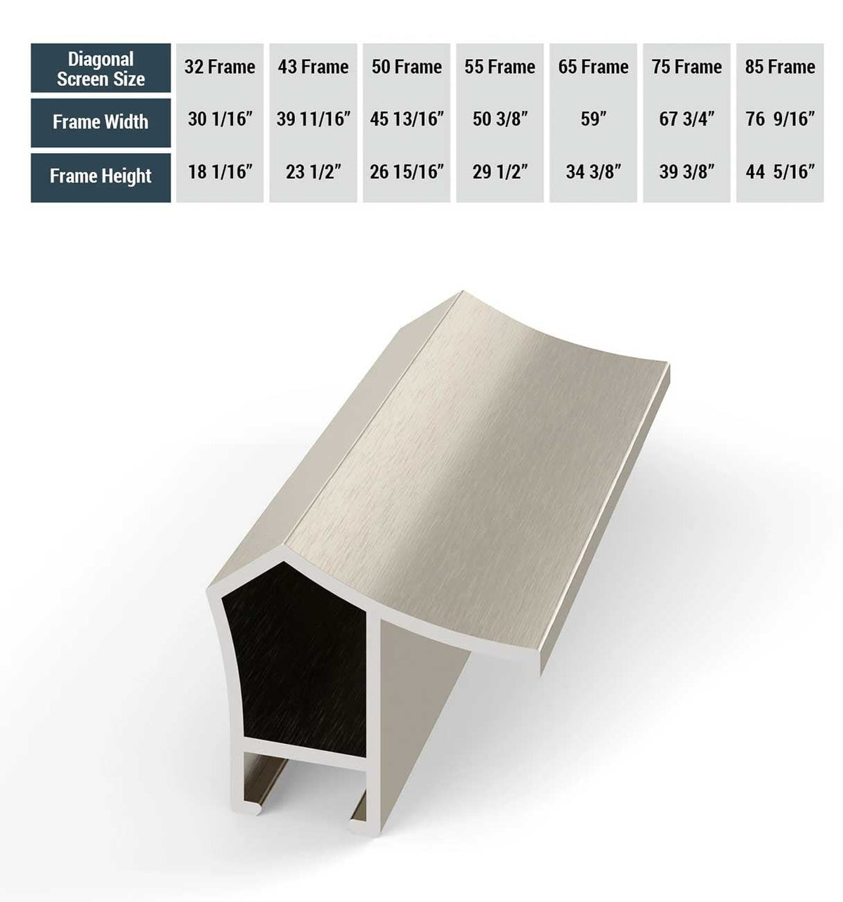 Frame My TV Samsung The Frame  65" Alloy Prismatic Frame In German Silver - FRM-AL-PR-GLS-65 - image 5