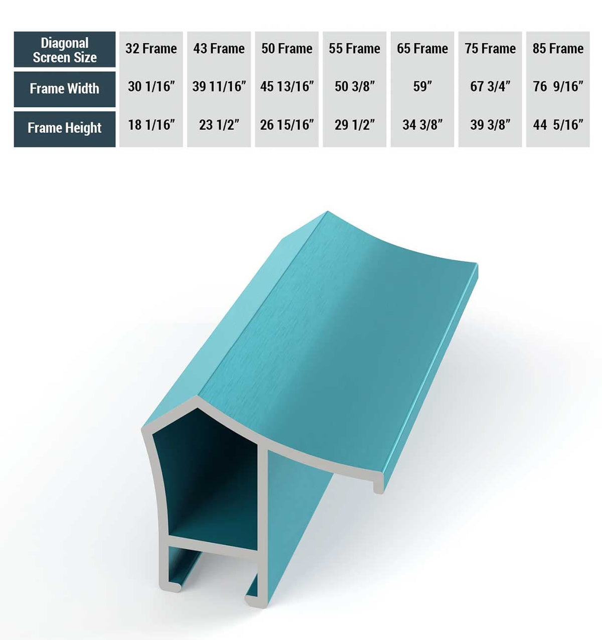 Frame My TV Samsung The Frame  85" Alloy Prismatic Frame In Caribbean Turquoise - FRM-AL-PR-TURQ-85 - image 5