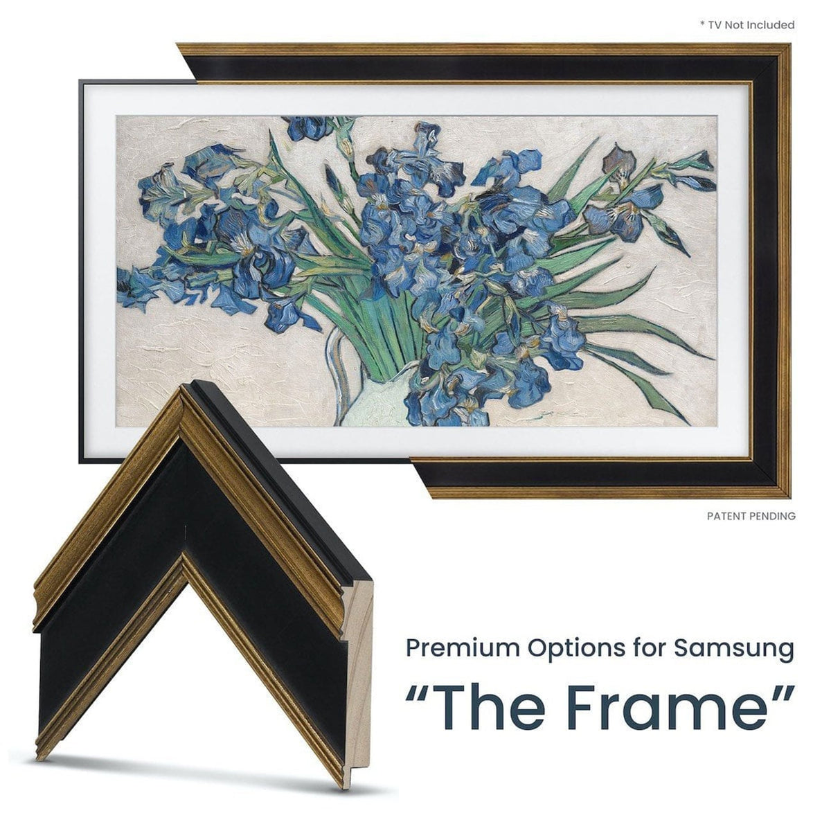 Frame My TV Samsung The Frame  50" Premiere Frame In Antique Gold & Black - FRM-SF-D5183-50 - image 2