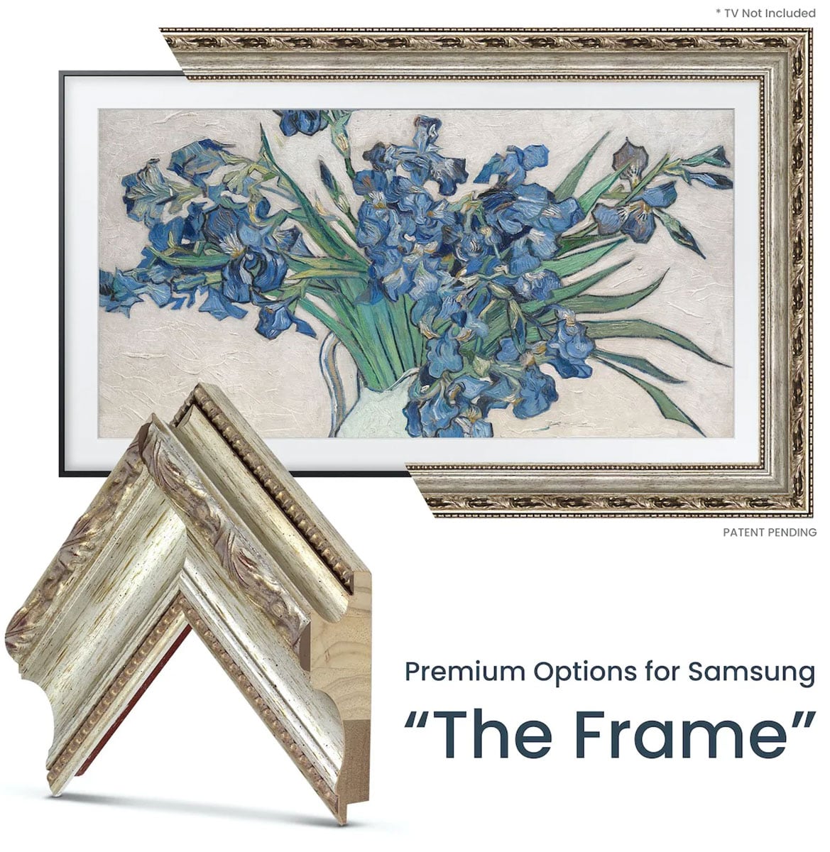 Frame My TV Samsung The Frame  32" Premiere Frame In Ornate Silver - FRM-SF-D1010-32-2021 - image 2