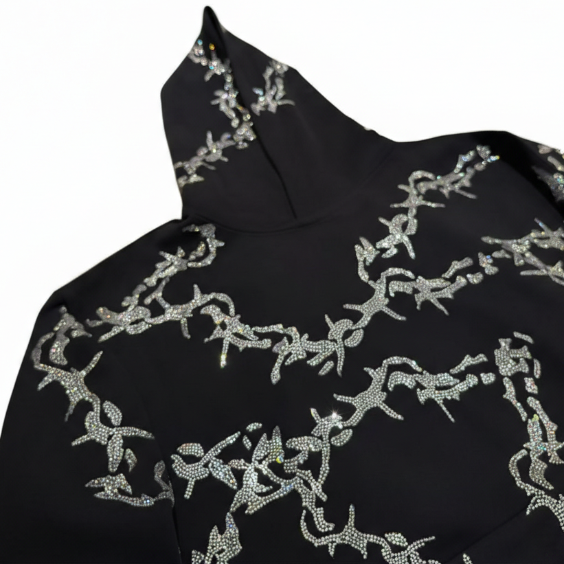 VYBES Rhinestone Thorn Hoodie
