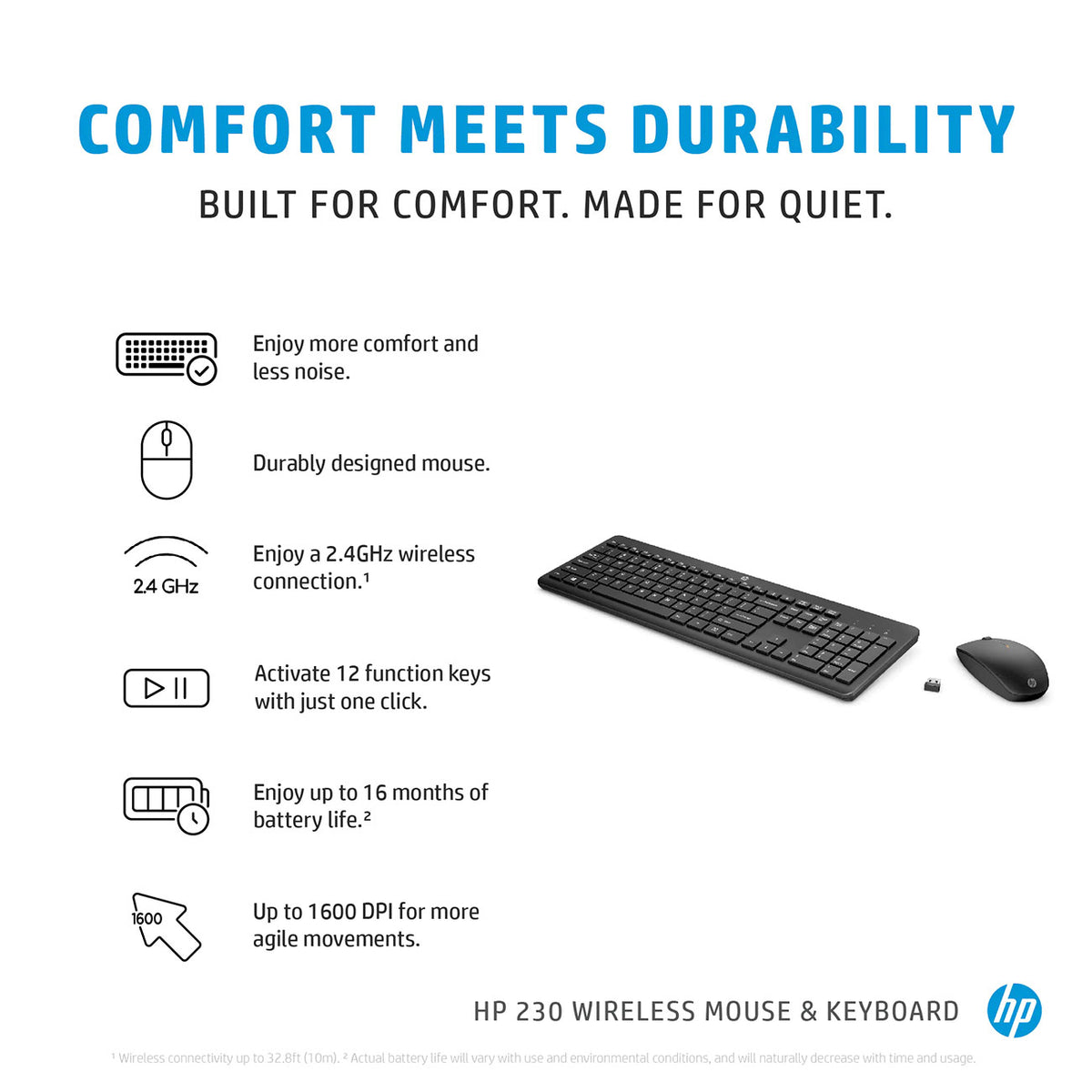HP Black 230 Wireless Mouse and Keyboard Combo - HP18H24AA - image 3