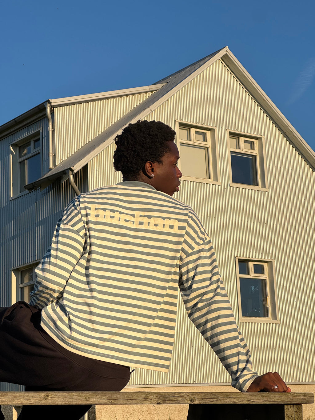 Striped Long Sleeve Shirt - Turquoise