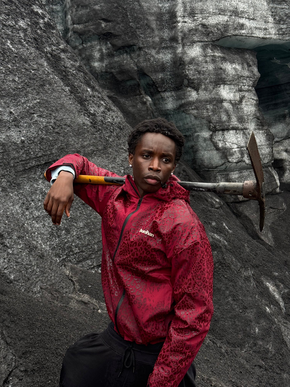 Water Reactive Cheetah Rain Jacket - Ruby