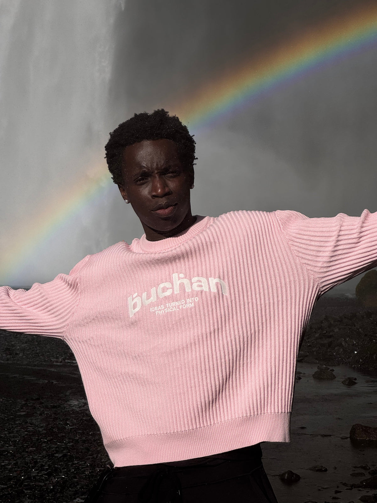 Ribbed Knit Sweater - Pink