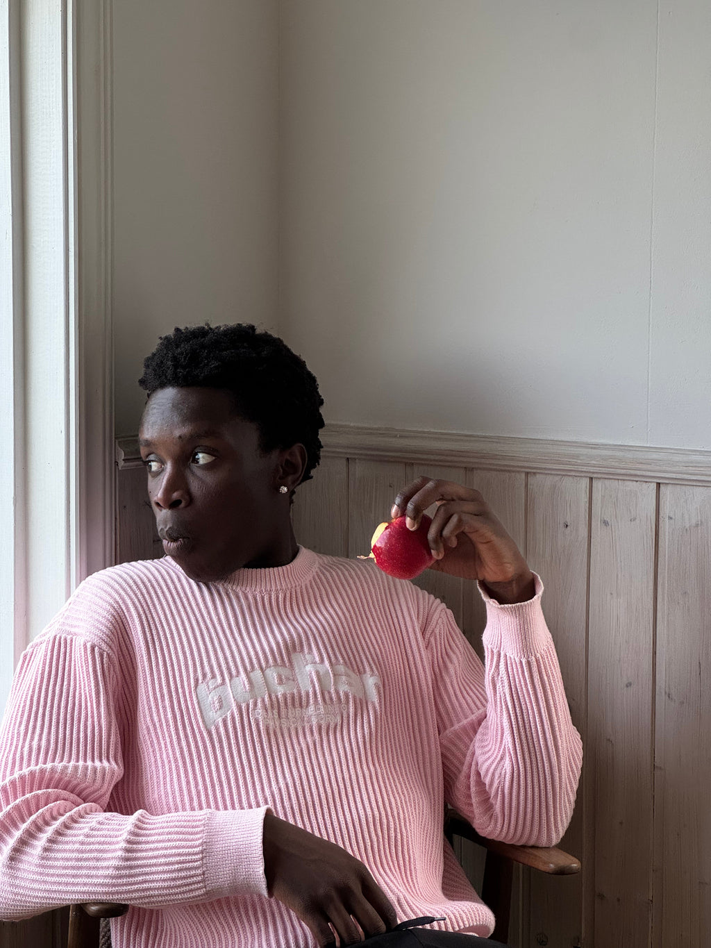 Ribbed Knit Sweater - Pink