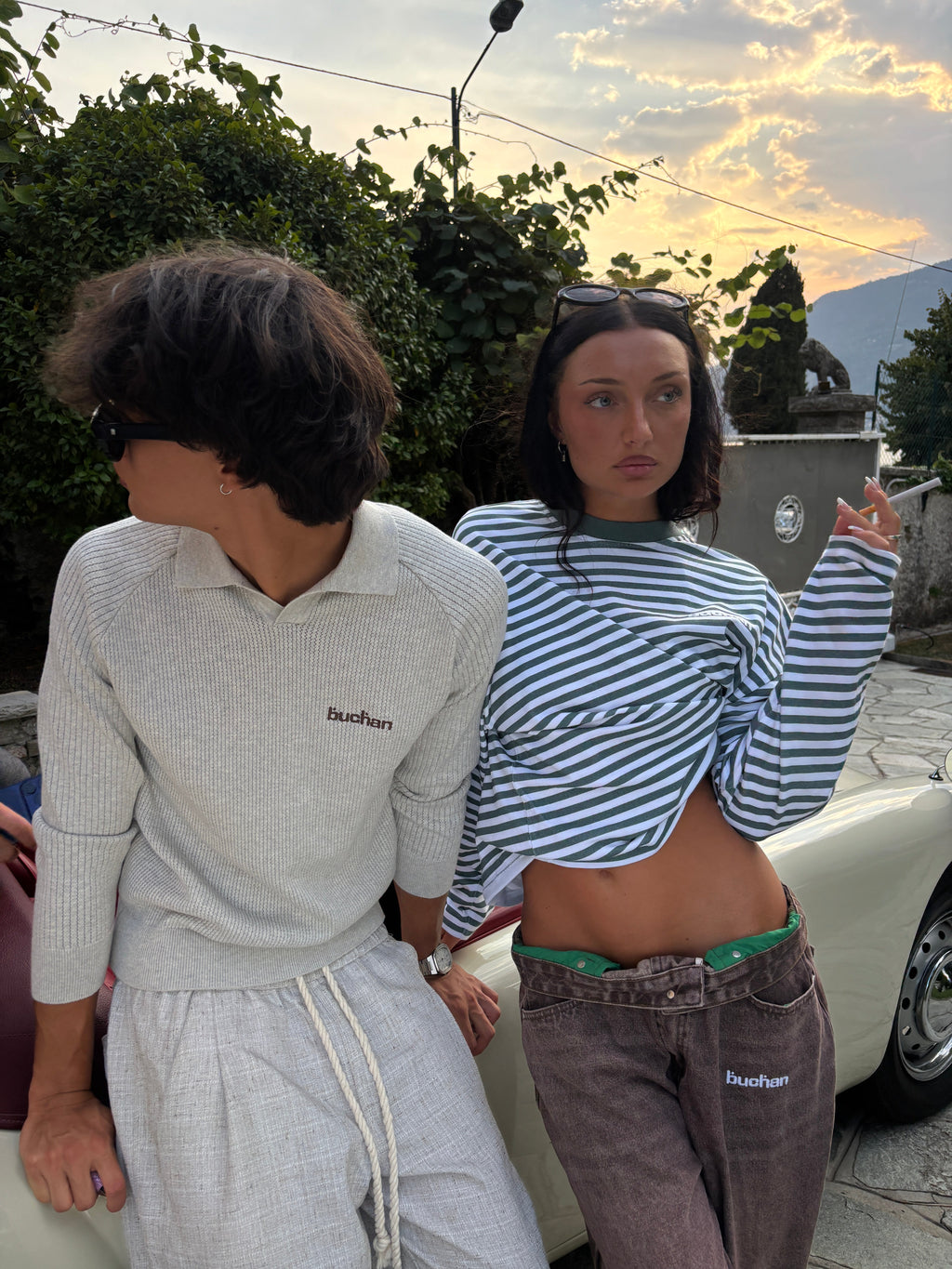 Knit Polo Sweater - Light Grey