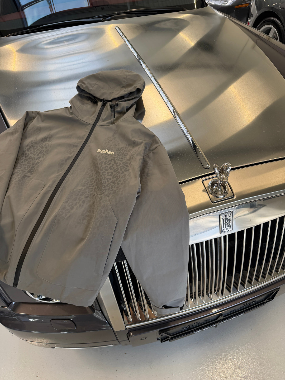 Water Reactive Cheetah Rain Jacket - Grey