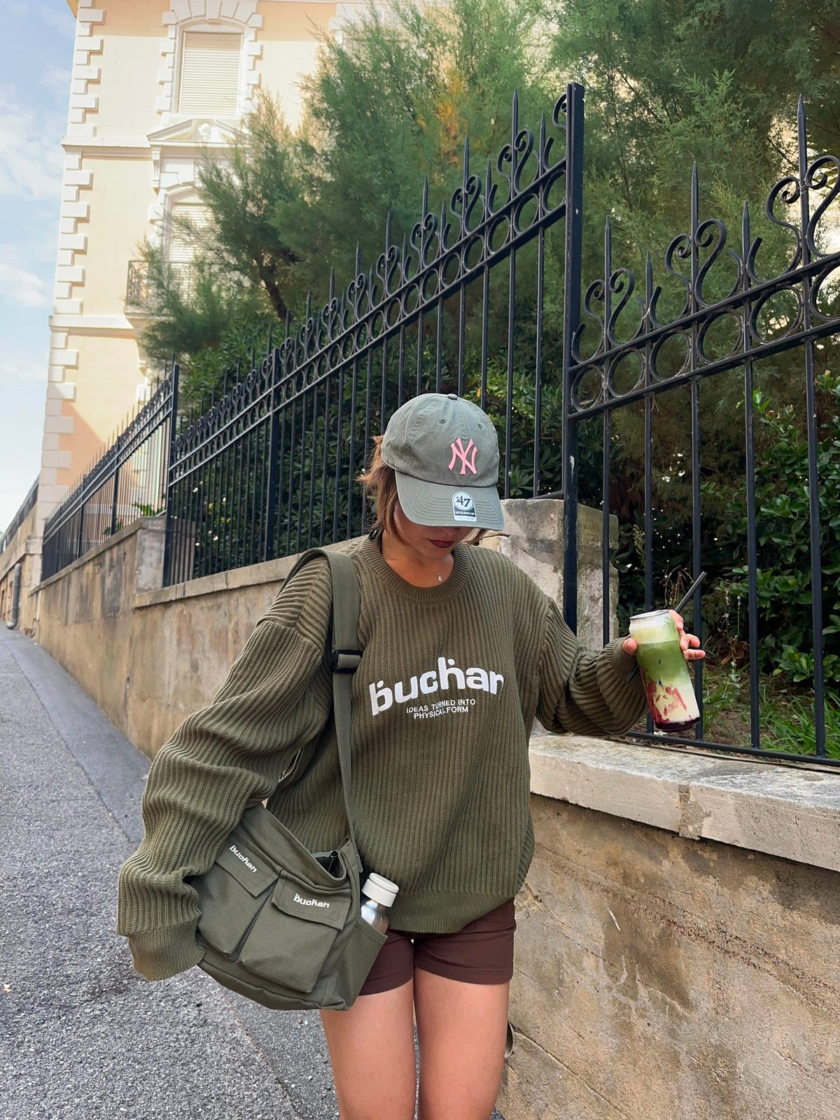 Ribbed Knit Sweater - Khaki Green