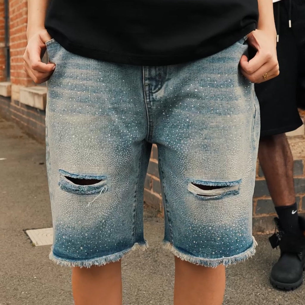 VYBES Rhinestone Jorts