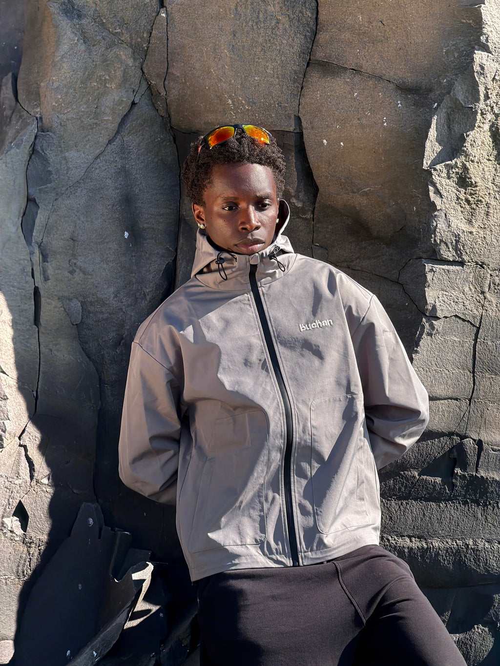 Water Reactive Cheetah Rain Jacket - Grey