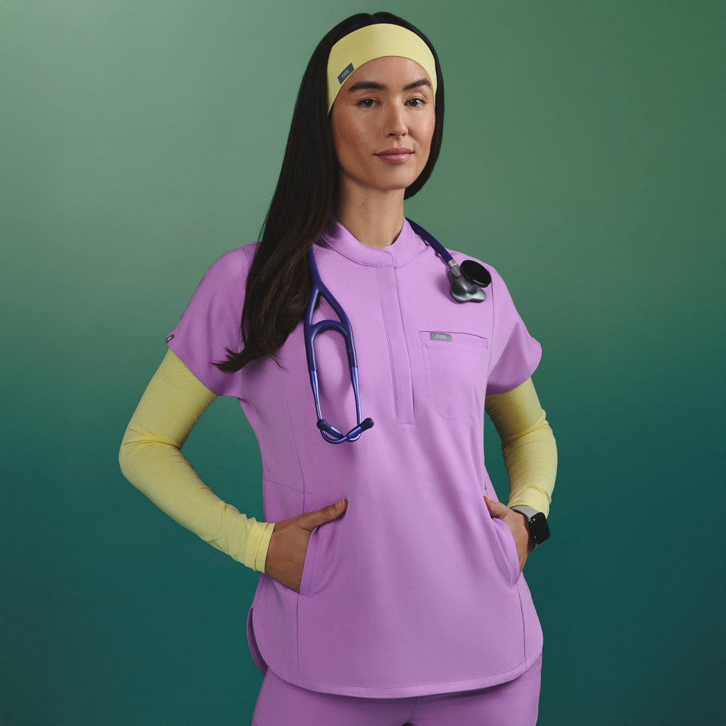 Montex Relaxed Scrub Top - Wild Iris
