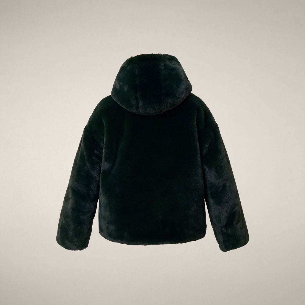Manteau réversible en fausse fourrure Akiko vert Nori pour fille