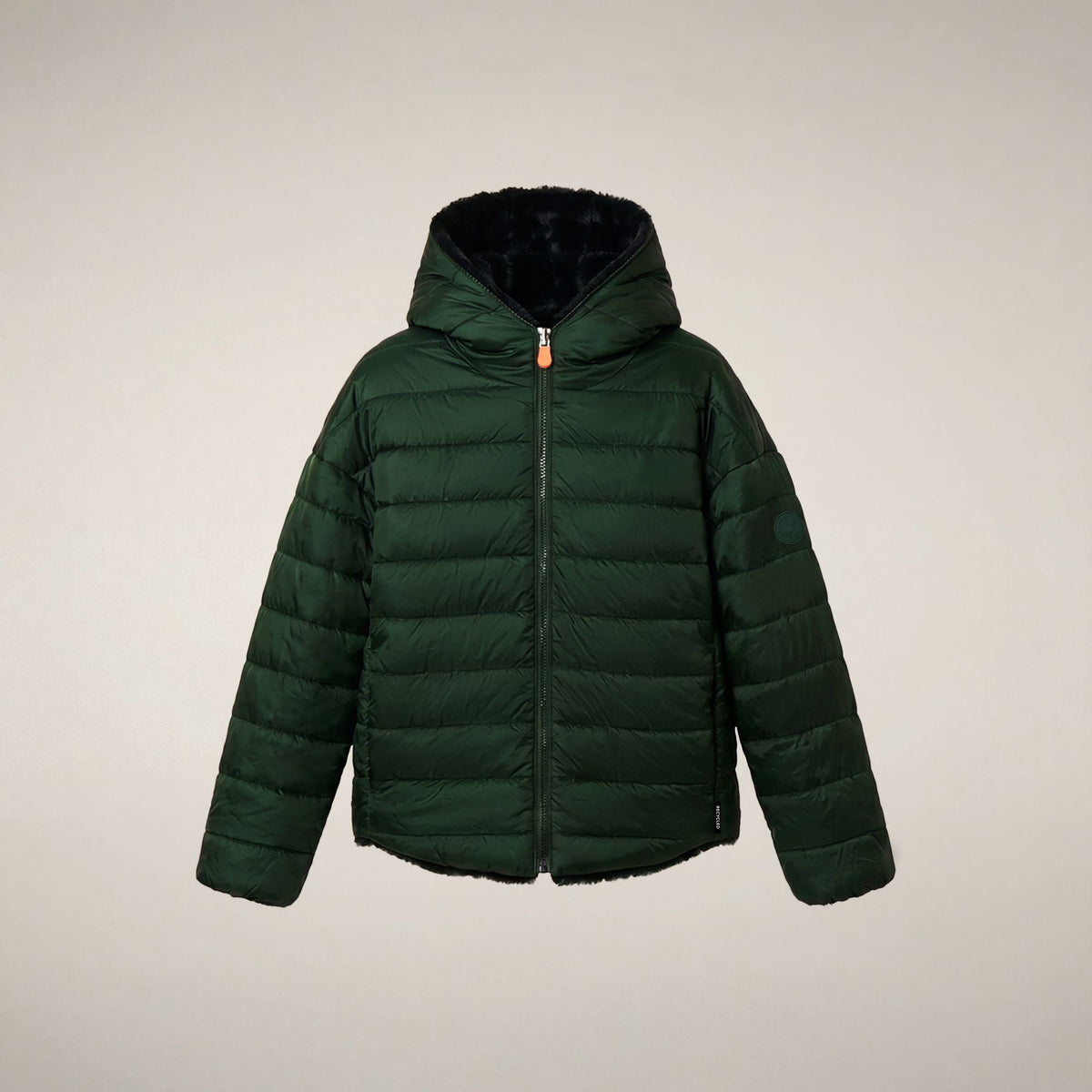 Manteau réversible en fausse fourrure Akiko vert Nori pour fille
