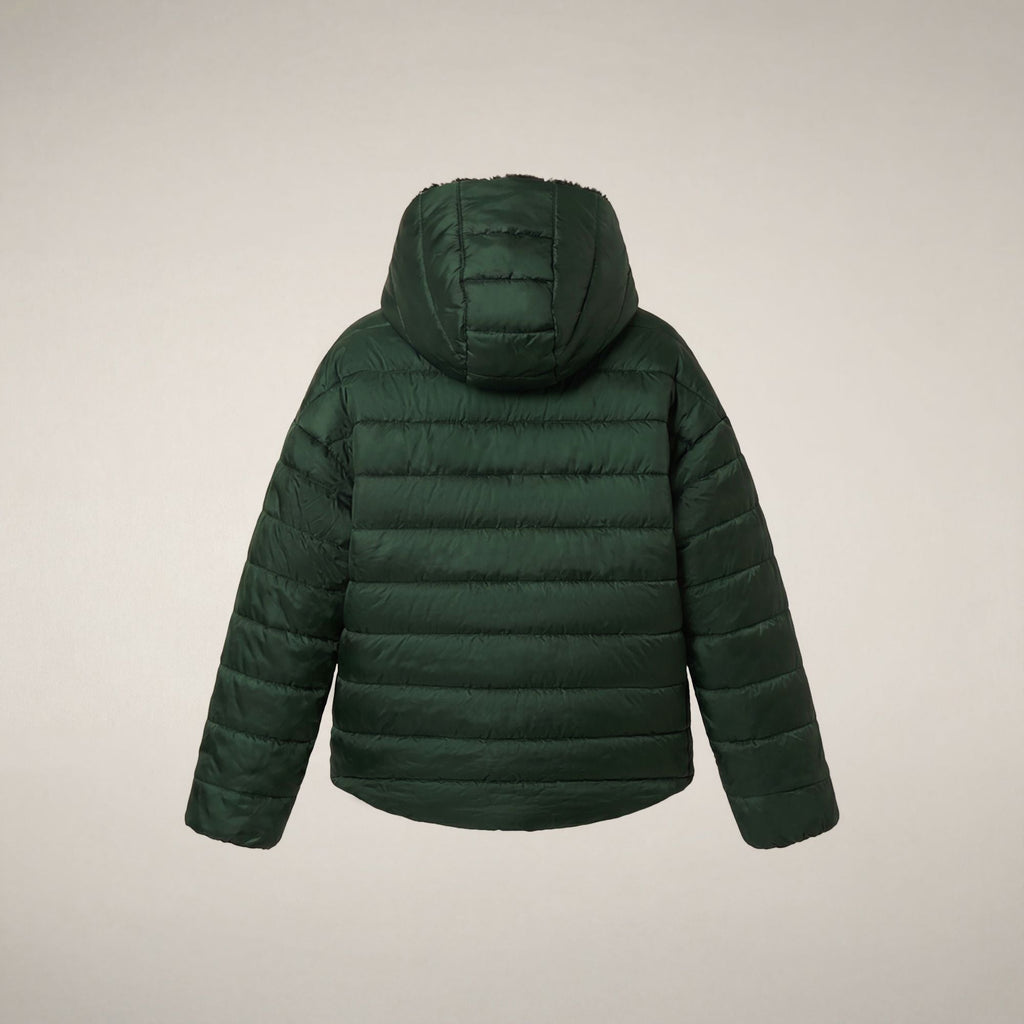 Manteau réversible en fausse fourrure Akiko vert Nori pour fille