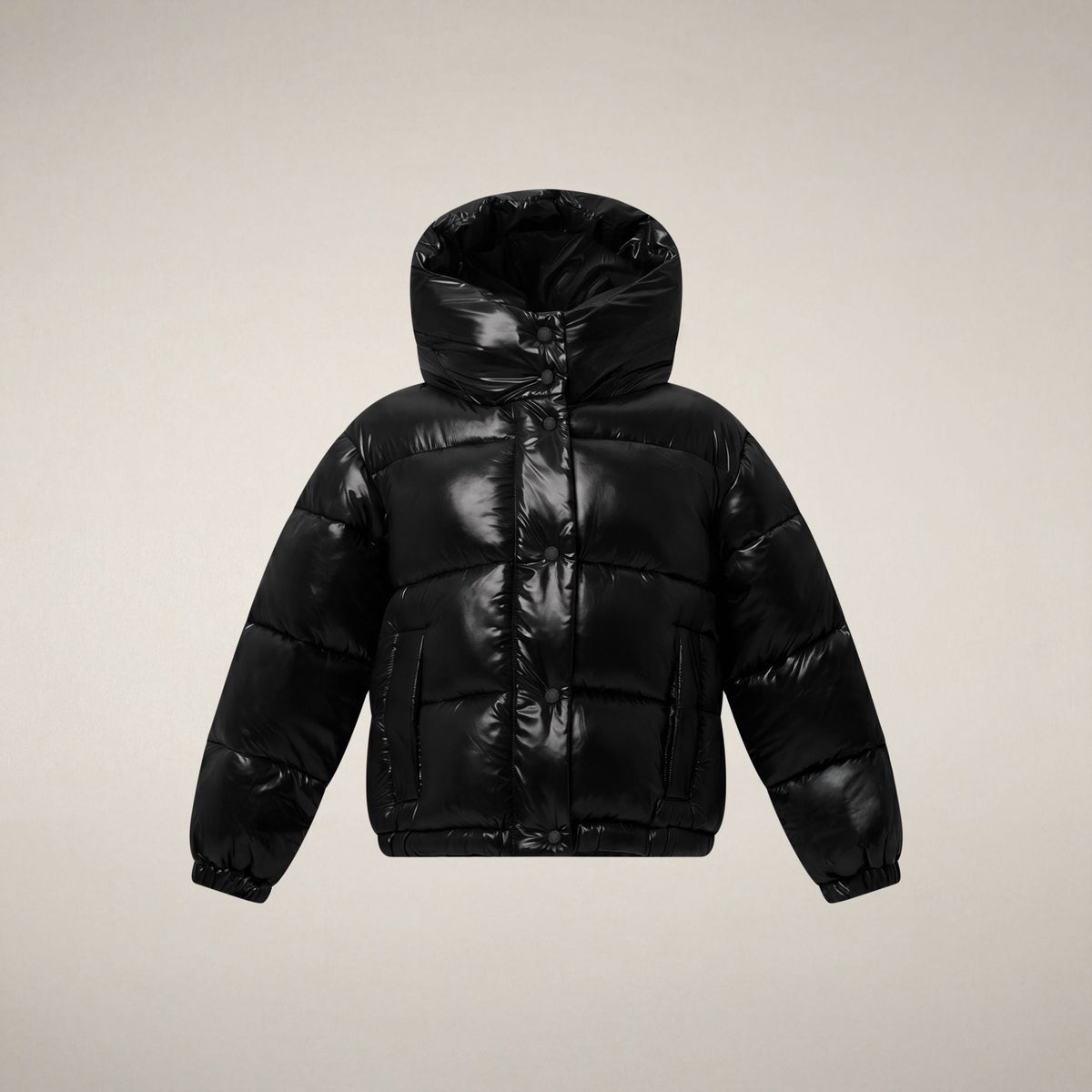 Girls' Cropped Puffer Jacket Uma in Black