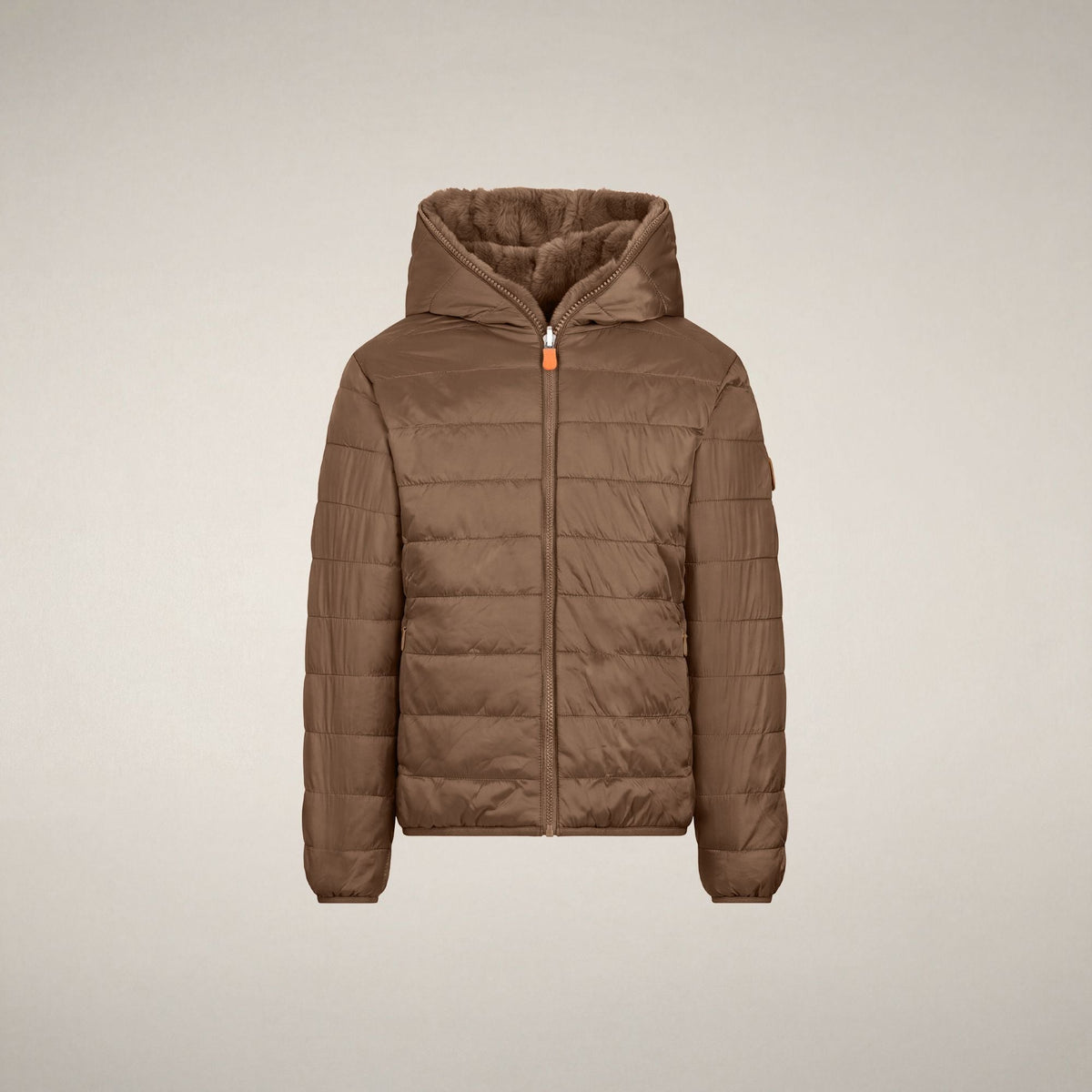 Girls' Reversible Faux Fur Jacket Chloe in Noisette Brown
