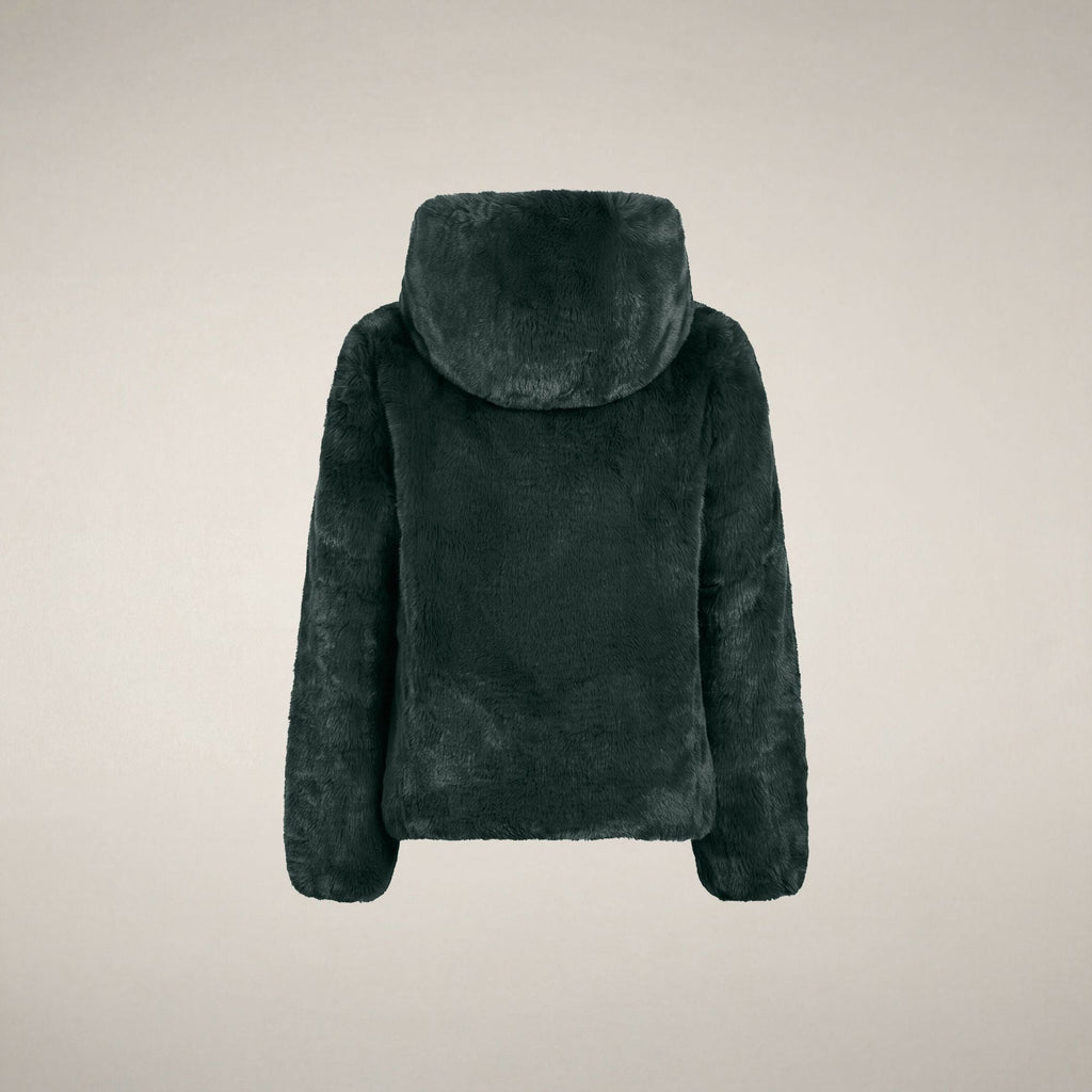 Girls' Reversible Faux Fur Jacket Chloe in Nori Green
