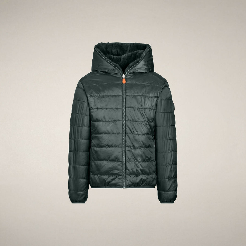 Girls' Reversible Faux Fur Jacket Chloe in Nori Green