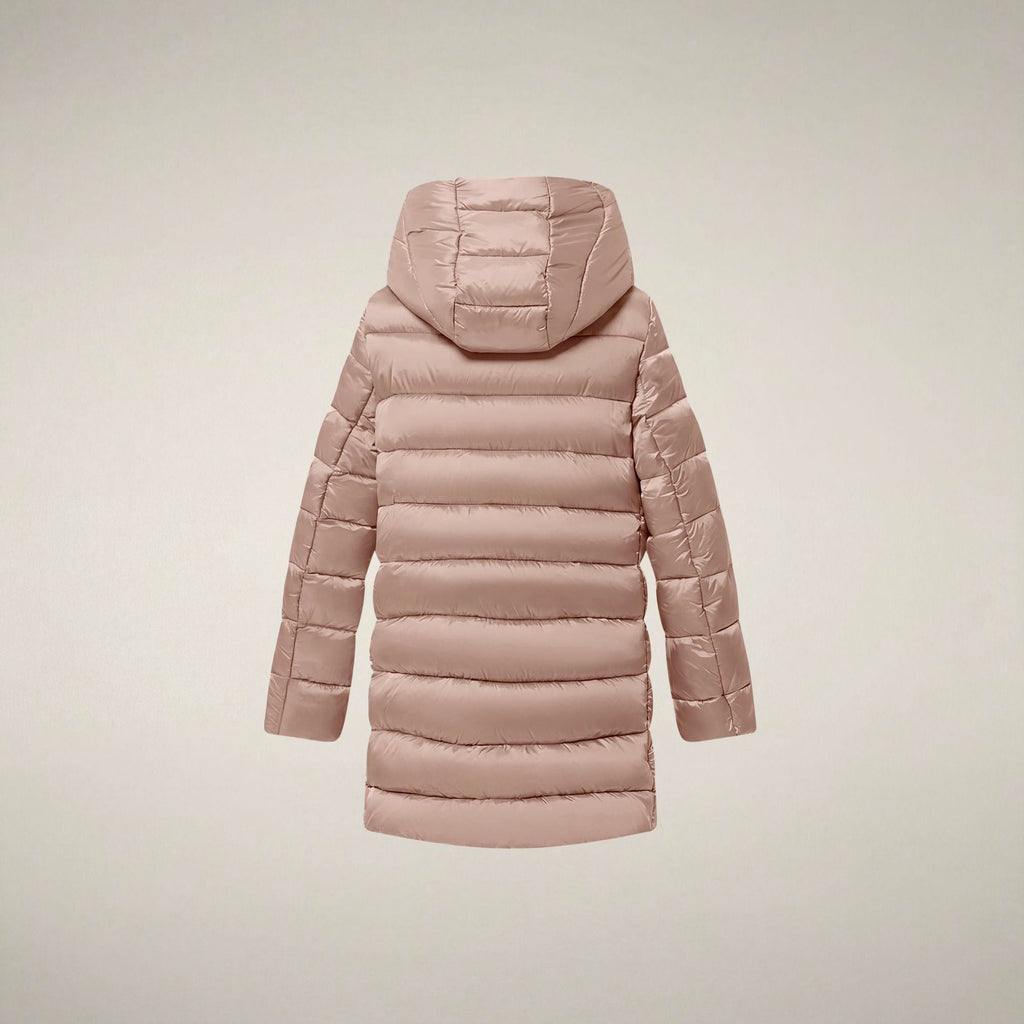Abrigo acolchado Lulu para niña en rosa bebé