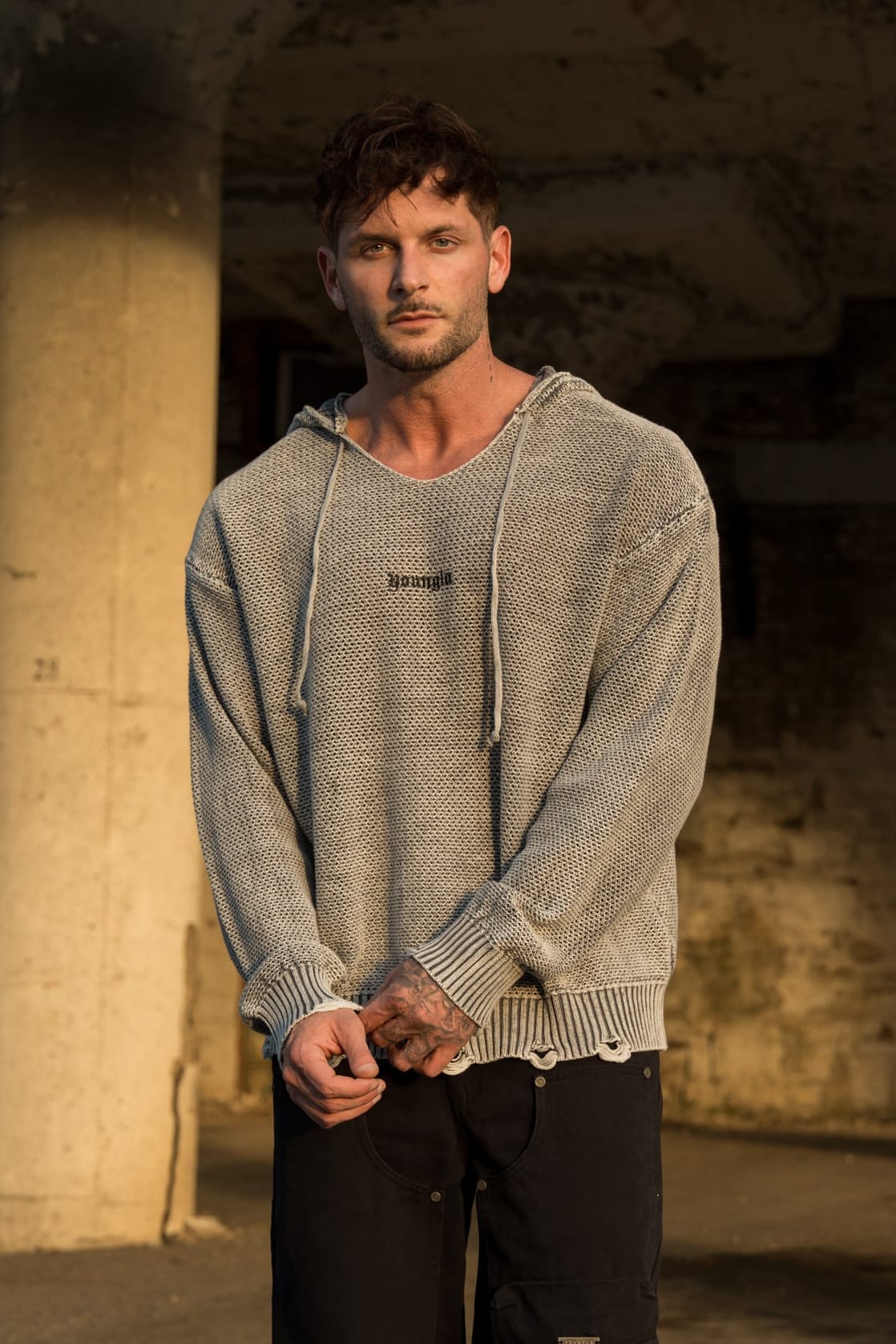 5229 - Sweats à capuche en maille Rave