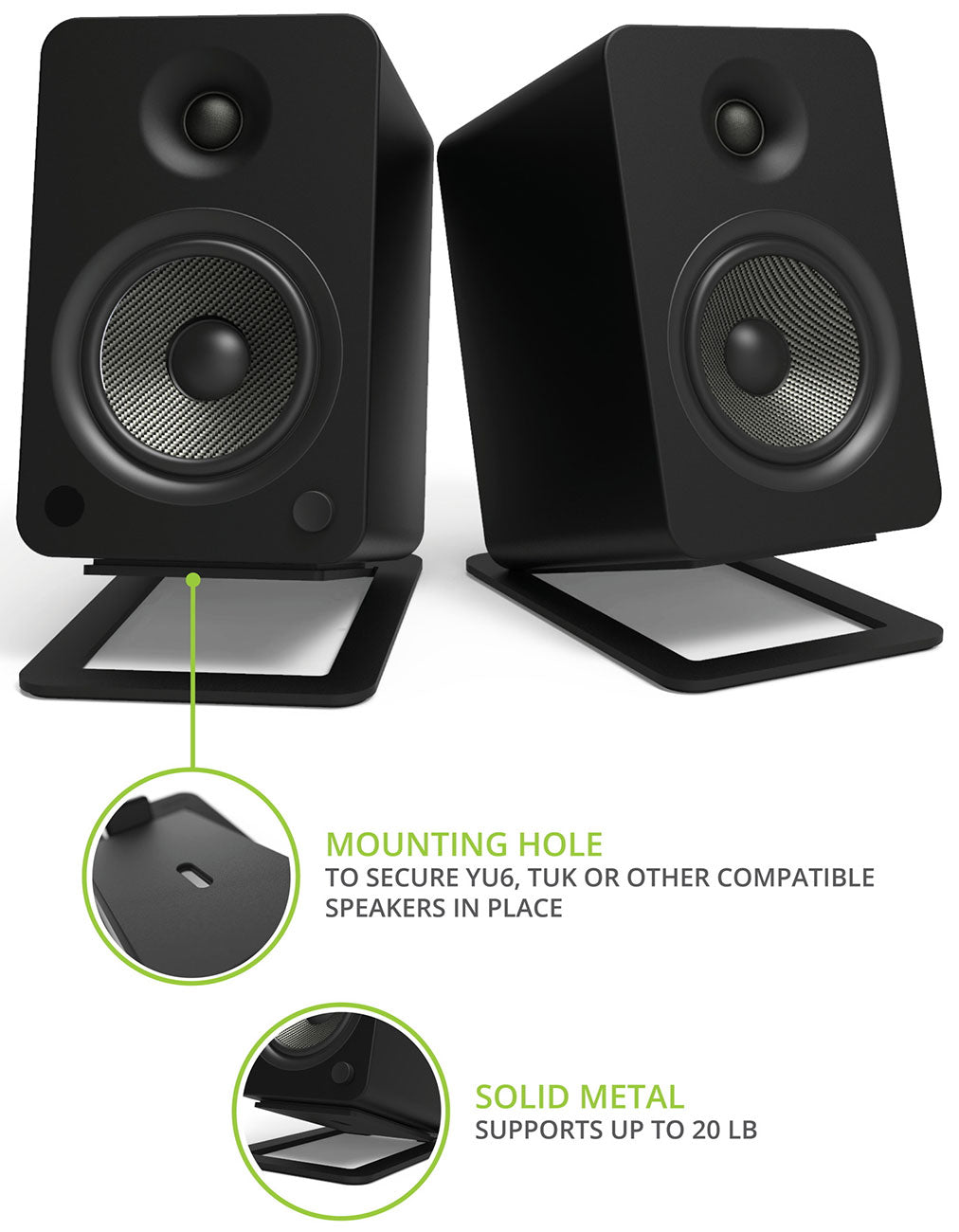 Kanto Black S6 Desktop Speaker Stands (Pair) - S6 - image 7