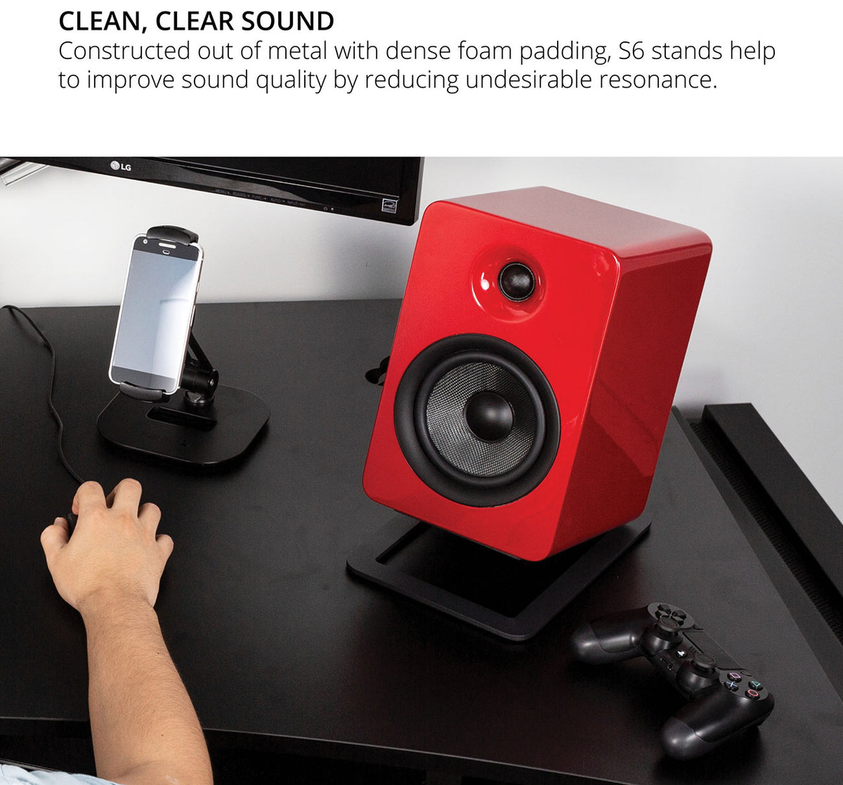Kanto Black S6 Desktop Speaker Stands (Pair) - S6 - image 10