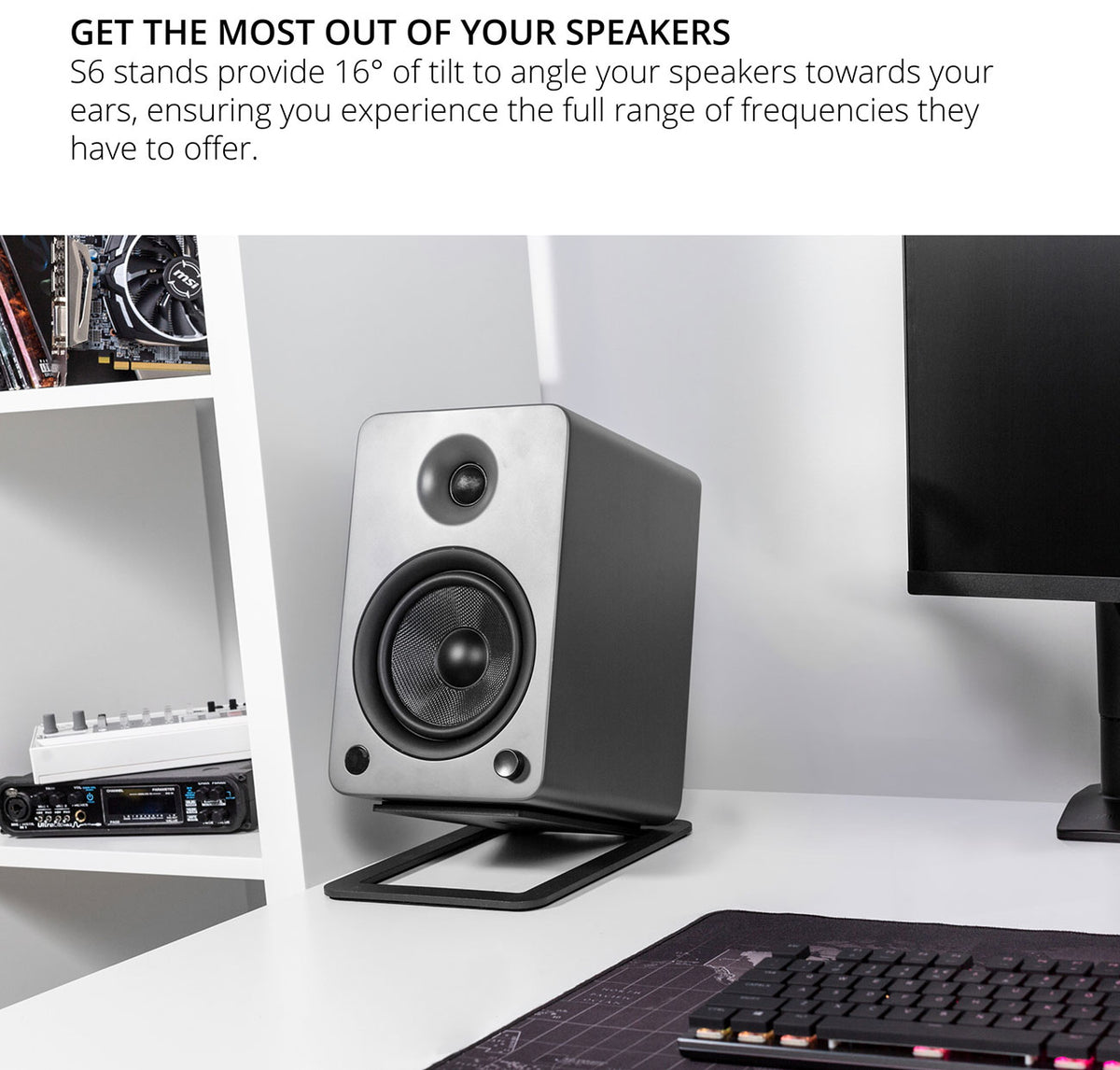 Kanto Black S6 Desktop Speaker Stands (Pair) - S6 - image 9