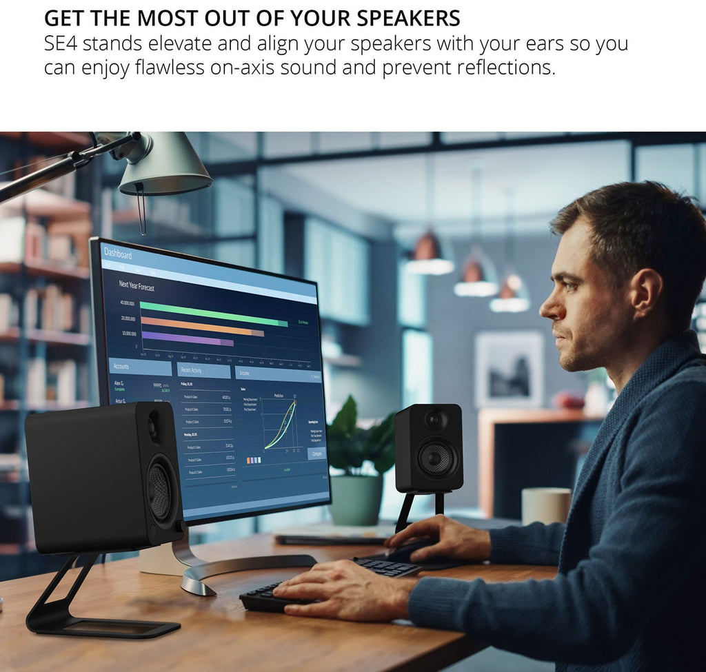 Kanto Black SE4 Elevated Desktop Speaker Stands (Pair) - SE4 - image 8