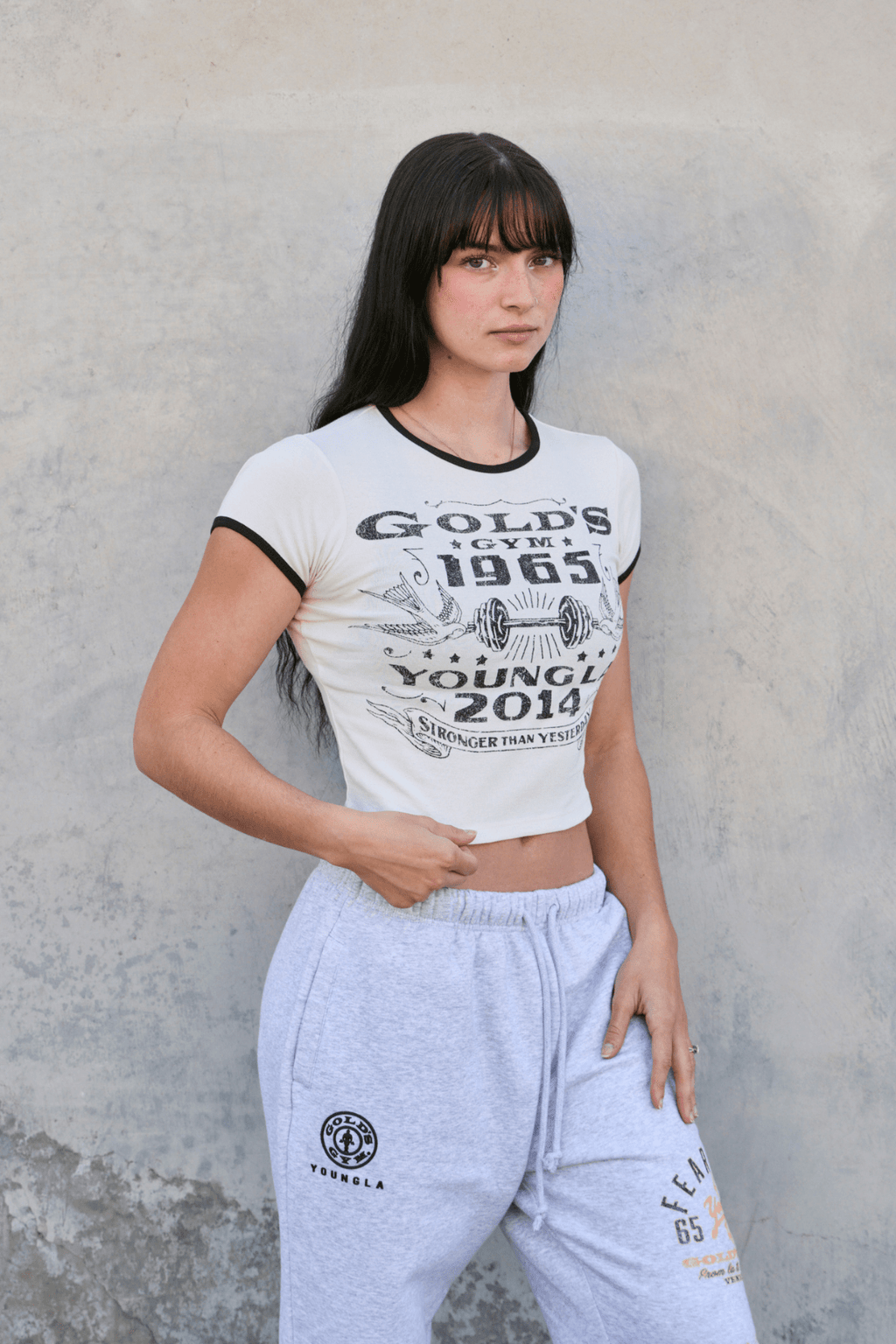 W471 Gold's Gym Baby Tee Ringer