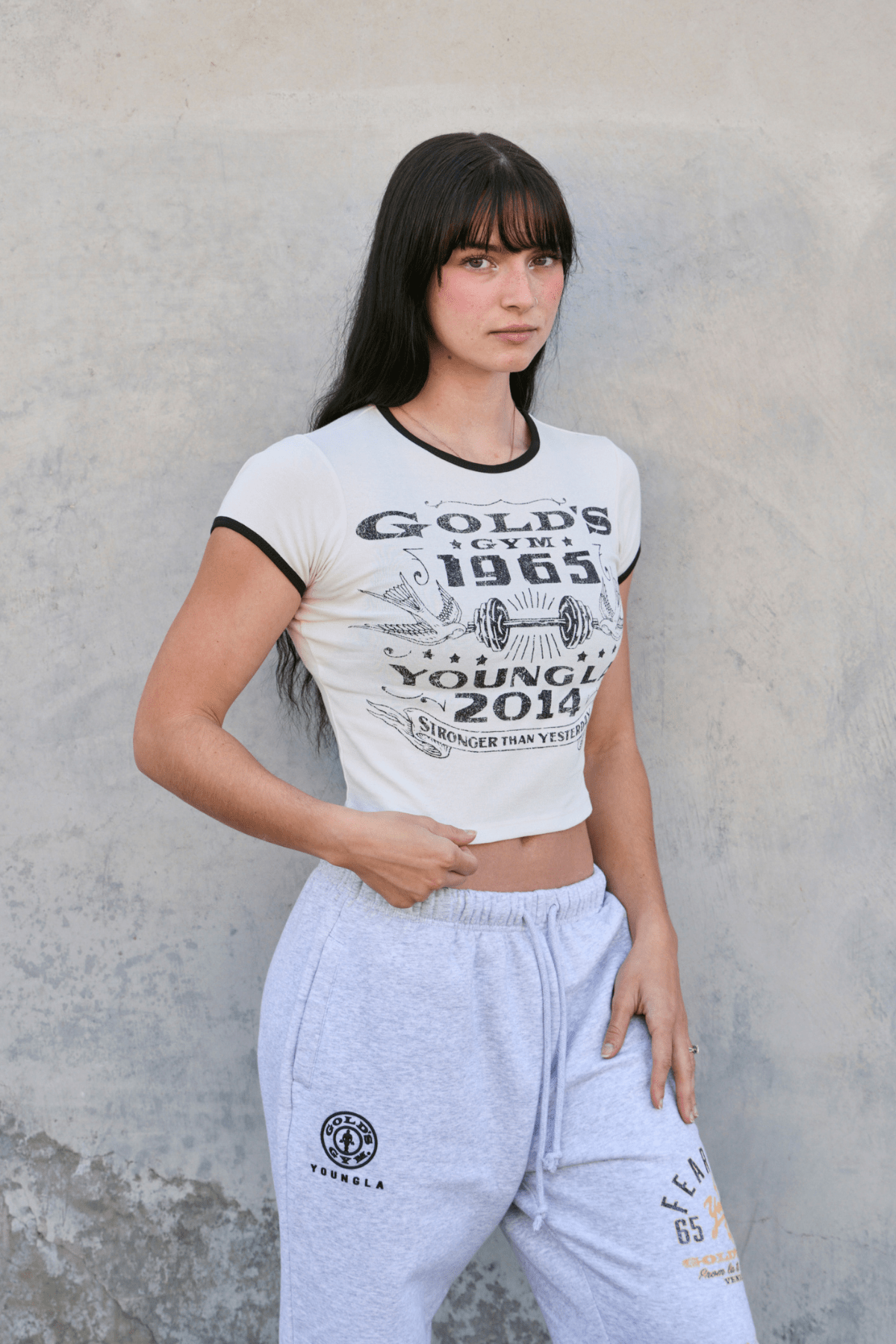 W471 Gold's Gym Baby Tee Ringer
