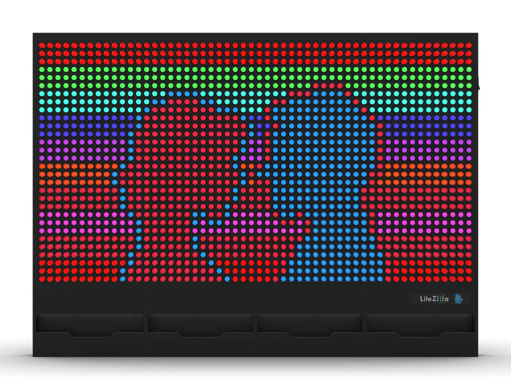 LiteZilla 8' Wide x 6' Tall Black Interactive Art Wall - LZ-BLK-8X6 - image 1