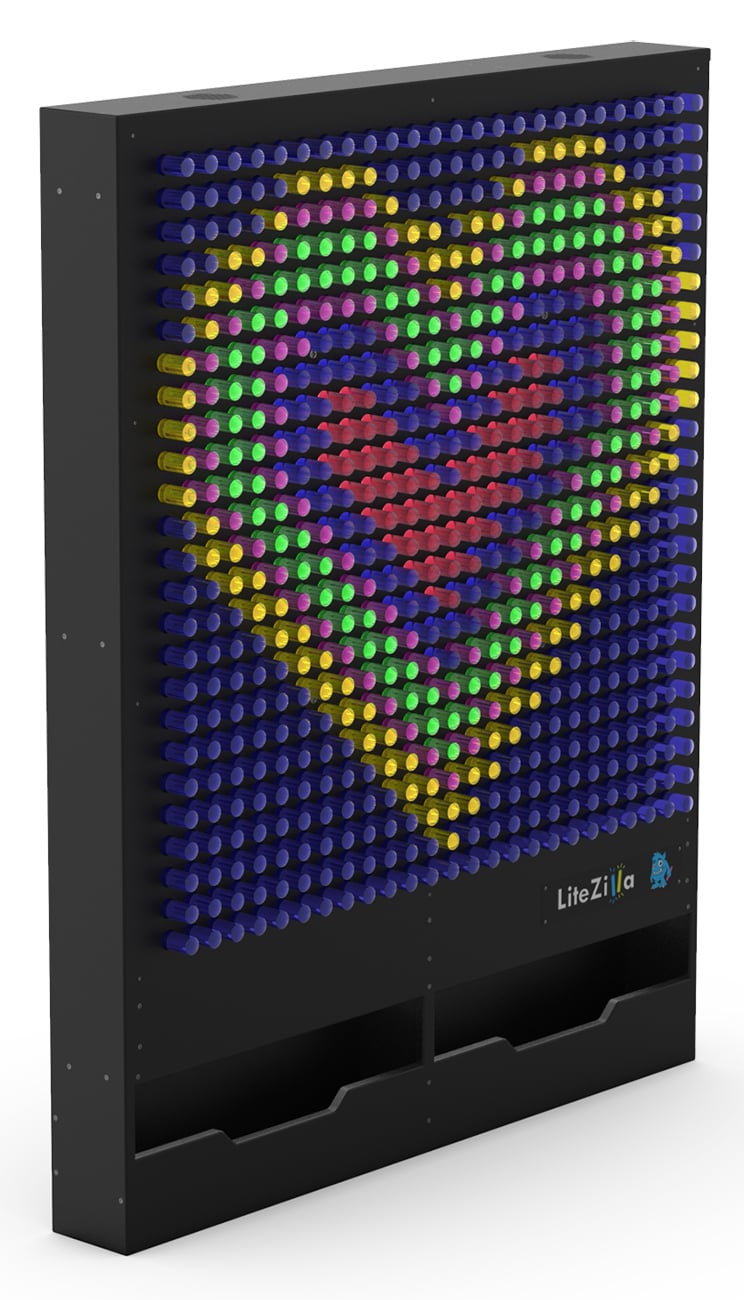 LiteZilla 4' Wide x 5' Tall Black Interactive Art Wall - LZ-BLK-4X5 - image 3