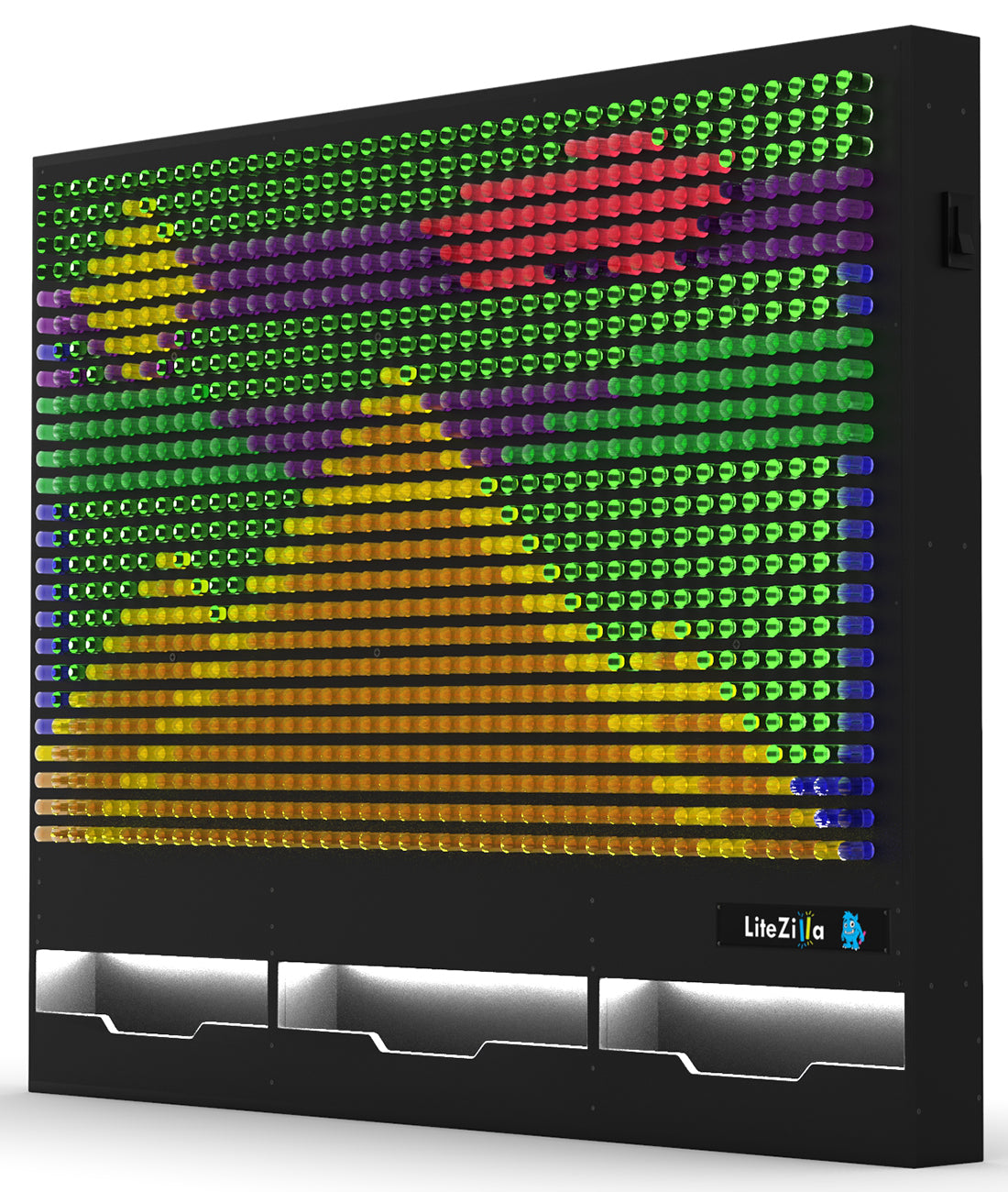 LiteZilla 6' Wide x 5' Tall Black Interactive Art Wall - LZ-BLK-6X5 - image 2