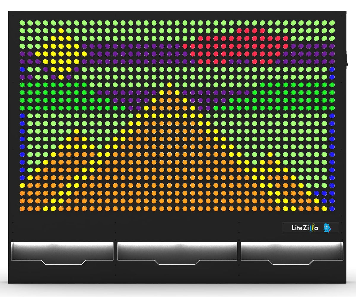 LiteZilla 6' Wide x 5' Tall Black Interactive Art Wall - LZ-BLK-6X5 - image 1