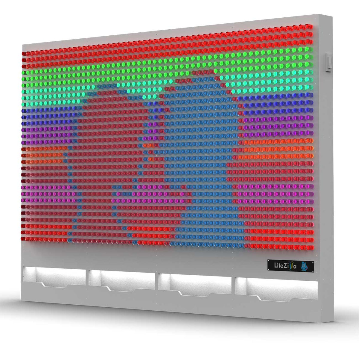 LiteZilla 8' Wide x 6' Tall White Interactive Art Wall - LZ-WHT-8X6 - image 2