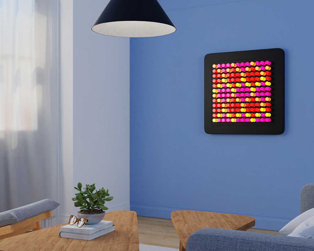 LiteZilla Mini 2.2' Wide x 2.2' Tall Darkwood Interactive Art Wall - LZ-MINI-DF - image 3